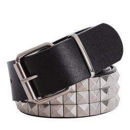Ceinture à rivets en forme de pyramide pour hommes et femmes cloutée Punk Rock avec boucle