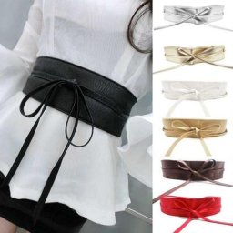 Ceinture en cuir PU souple pour femmes ceinture à lacets pour dames décoration de chemise nœud à