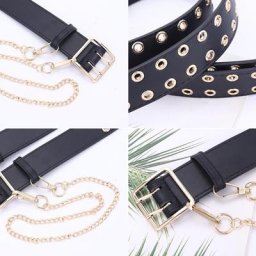 M2EA – ceinture de taille à Double œillet unisexe danse de rue américaine Punk bijoux avec