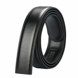 Ceinture à cliquet en cuir de vache véritable sans structure pour homme ceinture décontractée pour