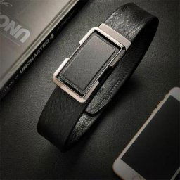 Ceinture en cuir décontractée pour hommes d'affaires alliage sans dents structure automatique