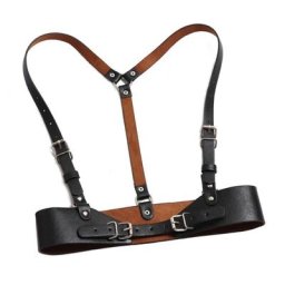 Harnais en cuir Punk ceinture sous le buste haut Corset avec sangle ceinture à bretelles en cuir