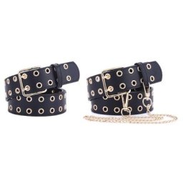 Chaîne de taille unisexe Punk ceinture avec chaîne détachable pompon Sexy