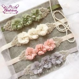 Ceinture Ovale en Strass pour Femme Accessoire Solide Couture à la Main Fleur Mode Cadeaux de