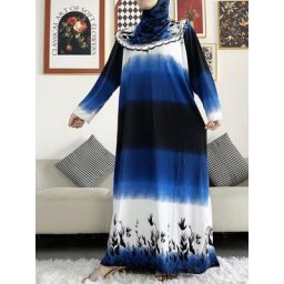 Abayas en coton pour femmes musulmanes Robe florale Robe africaine adt Turban commun Prière du