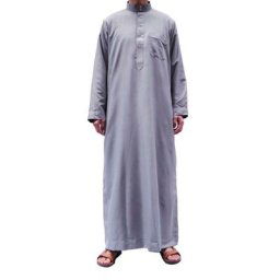 Robe musulmane pour Ramadan Abayas dubaï Kaftan décontracté Costume islamique avec manches