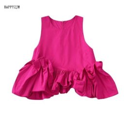 Mini jupe asymétrique taille haute pour femme design plissé ourlet bouffant col rond haut en