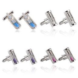 Boutons de manchettes en sablier pour hommes boutons de manchettes simples bijoux cadeaux de fête