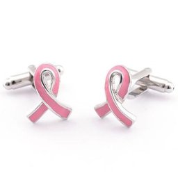 Boutons de manchette en cuivre et ruban rose pour hommes cadeaux français prix d'usine livraison