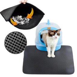 Coussin de Litière Antidérapant pour Chat Double Couche Imperméable Facile à Nettoyer en Forme