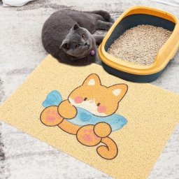 Tapis de litière en PVC pour chat imperméable et antidérapant lavable accessoire de nettoyage de