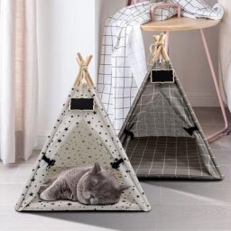 Tente d'intérieur en polymère pour chats et chiots accent chaud pour chats lit de couchage pour