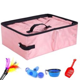 Litière Portable pour chat avec couvercle pliable étanche grande taille pour l'extérieur voyage