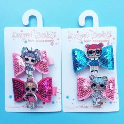 LOL Surprise-Épingle à cheveux avec nœud à paillettes pour enfants poupées de dessin animé