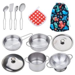 Ustensiles de cuisine éducatifs en acier inoxydable pour garçons et filles tablier de Chef amusant
