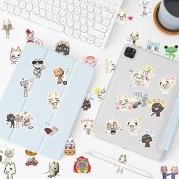 Autocollants waterproof motif Toro Inoue Cat pour enfant stickers style Kawaii graffiti dessin