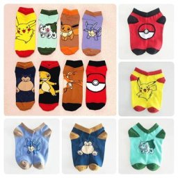 Chaussettes Pokemon Pikachu en coton pour hommes et femmes décontractées pour la maison pour