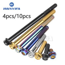 Wanyanza-Boulons en titane M6x10 ~ 100mm petite vis à tête hexagonale pour vélo moto 4 pièces 10