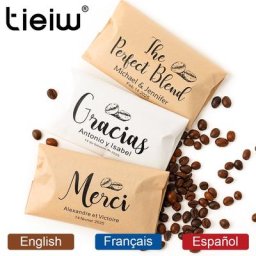 50 sacs de faveur de café pour la douche nuptiale personnalisés pour les invités en vrac cadeau en