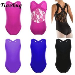 TiaoBug-Justaucorps de Ballet Professionnel en Dentelle pour Fille Costume de brevpour Enfant
