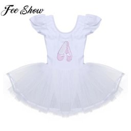 Robe Tutu de Ballet pour Fille Justaucorps de Ballerine Vêtements de brevImprimés Costume de