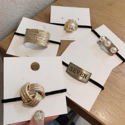 Attache de cheveux en alliage doré pour femmes accessoire pour queue de cheval perle élastique