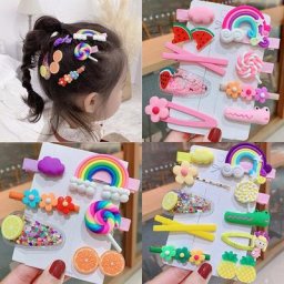 Ensemble de pinces à frange pour fille avec nœud de dessin animé mignon Clip latéral