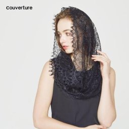 Foulard hijab en dentelle pour femmes écharpe de tête boufanda pashmina anneaux de cou église