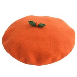 Casquette béret d'hiver en fausse laine pour femmes et enfants chapeau de peintre de fruits Orange