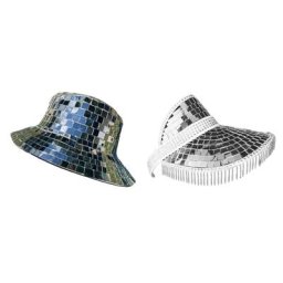 Chapeau de pêcheur décoratif pour adulte seau pour PROTECTION solaire miroir couleur unie fête
