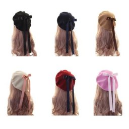 Chapeau avec nœud en dentelle fait à la main pour femme chapeau de peintre français