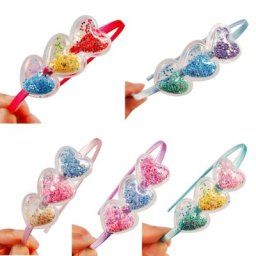 L93F – serre-tête à paillettes bling-bling en forme de cœur serre-tête de Camping pour enfants