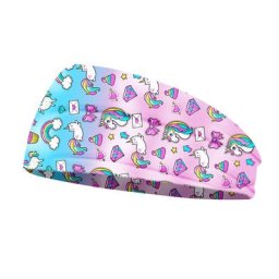 Bandeau de Yoga élastique unisexe imprimé licorne créatif pour le Sport la course la gymnastique