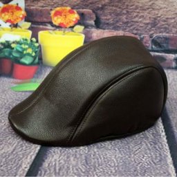Béret en cuir PU pour hommes et femmes casquette de chauffeur de taxi gavroche casquette de