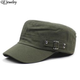 Casquette de militaire pour hommes et femmes Chapeau de sport en coton lavé de couleur Pure