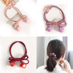 2 pièces d'élastiques à haute élasticité pour femmes et filles corde à cheveux couleur bonbon