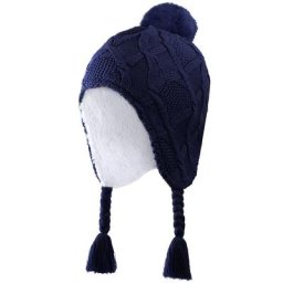 Connectyle-Bonnet en coton doublé Sherpa pour enfants chapeaux en tricot doux bonnet câblé à