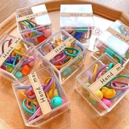 Artificiel astiques à cheveux colorés pour enfants boîte de 10 pièces en forme de cœur étoile