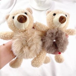 Anneau de cheveux doux petit ours mignon ULde tête de tempérament simple bande de caoutchouc