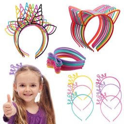 Bandeaux licorne oreilles de chat en plastique 6 pièces nœuds de chat décoration de fête