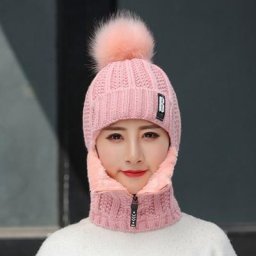 Ensembles de bonnets de ski en laine coupe-vent pour femmes optique chaude col écharpe siamoise