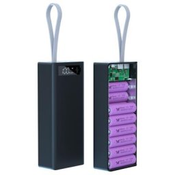 Coque de batterie 16x18650 avec écran LCD C16 boîtier externe amovible sans protection