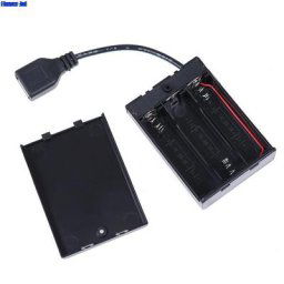 Mini support de batterie AA portable boîte de rangement alimentation USB boîte à piles pour 4.5