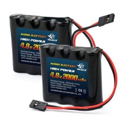2 batteries rechargeables NiMH 4.8V 2000mAh pour récepteur RC Futaba servomoteur et transmetteur