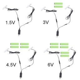 2 en 1 USB à 1.5V 3V 4.5V 6V double éliminateur de piles AA remplacement de 1 à 4 piles AA pour