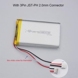 Batterie Li articulation Polymère 3.7V 5000mAh 18 5 Wh 105080 3 Fils Thermistance JST 3