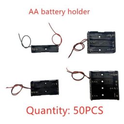 Boîtier de rangement pour piles AA avec câble 50 pièces 1/2/3/4 fentes 1.5V/3V/4.5V/6V