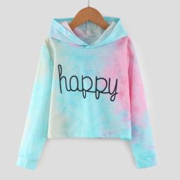 Sweats à capuche à manches longues pour enfants sweat-shirt court teint pull à capuche vêtements