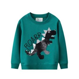 Sweat-shirt en coton avec perles de dinosaures pour garçon et fille vêtements pour enfants