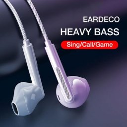 EARDECO – casque d'écoute avec micro oreillettes filaires basses lourdes stéréo pour téléphone